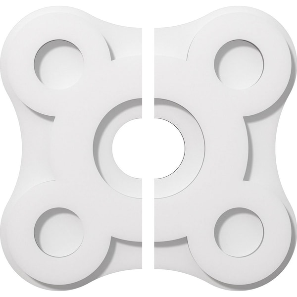 Ekena Millwork Luna Architectural Grade PVC Contemporary Ceiling Medallion, Two Piece, 14"OD x 3"ID x 4 3/4"C x 1"P CMP14LA2-03000 - main
